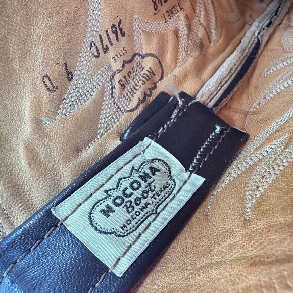 Nocona Men Size 9D Brown Leather Pull On Cowboy Western Boot - Picture 13 of 14